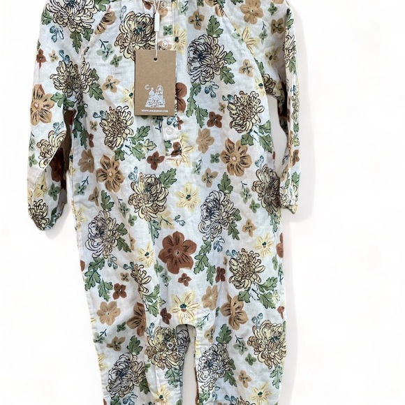 Angel Dear Floral Linen Romper NWT - Picture 1 of 8